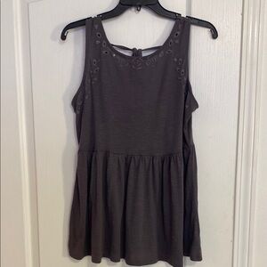 Torrid Gray Peplum Sleeveless Tank Top Torrid size 00